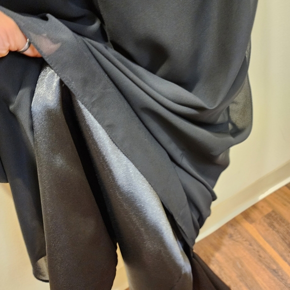 Women's Black Floor Length Gown Evening Formal Dress Fits M - Picture 7 of 11